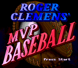 Roger Clements MVP Baseball (USA) Title Screen